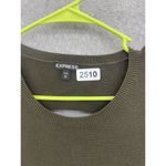 EXPRESS  Women's Sweater Dress Cutout Sleeve Back Ribbed Olive Green Size Medium Photo 8