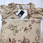 Chaser Tan Floral Cold Shoulder Cut Out Top Size Medium Photo 76