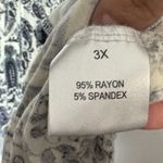 Rose + Olive Pullover Knit Blouse Shirt Cream Blue Paisley All Over 3X Pintuck Photo 5