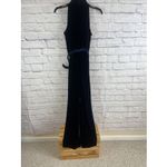 Cache Vintage Gold Label Midnight Blue Velvet Belted CocktailJumpsuit Size 4 Photo 5