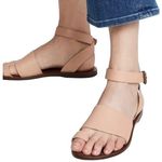 Free People Rose Torrence Sandal Flats Strappy Open Toe Buckle Nude US 6.5 EU 37 Photo 0
