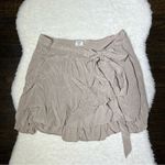 Aritzia Sunday Best Taupe Wrap Ruffle Mini Skirt Photo 1