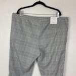 H&M NWT Women's XXL Gray Plaid Slim Fit Stretch Waist Tie Front Career Pants Photo 6