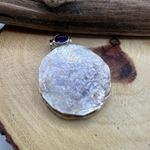 Flashy Lepidolite Mica & Amethyst Sterling Silver Pendant Purple Photo 4