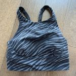 Lululemon black zebra wunder train longline bra Photo 2