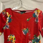 Ralph Lauren LAUREN  Womens Red Floral Boat Neck T Shirt Top Size S P Photo 2