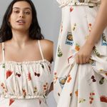 Anthropologie NWT x Eloquii Plus Shirred Bodice Ruffled Maxi Printed Dress 16W Photo 4