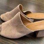 14th & Union  tan faux suede block heel slip on sandals size 9M Photo 2