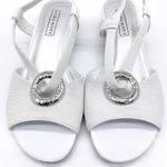 Laura Scott ‎ Womens 8 Ola Sandal Open Toe Light Gray Silver Wedge Summer Wedding Photo 1