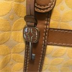 Fossil  Marley Double Handle Shoulder Bag Shopper Yellow Canvas Leather 14X11 Photo 7