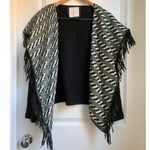 Pinko Fringed Knitwear Black White Blazer Bolero Bohemian Size 10‎ Photo 2