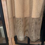 Gianni Bini  mesh beaded midi dress bodycon beige champagne adele metallic gold Photo 5