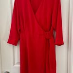 Topshop Women’s Red Wrap Minidress US 6 Photo 0