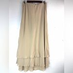 Alex Evenings  L Layered Lined Maxi Skirt in Soft Beige Photo 3
