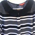 Modcloth Peter Pan Collar polka dot striped blouse Photo 3