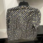 NWT Doen DÔEN Norma Leaf Print Tie Cotton Poplin Blouse Top Black Gold XS Photo 5