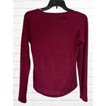 Jenni Intimates Women's S Split Neck Ribbed‎ Henley Top Wine Red Long Sleeve New Photo 2