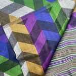 Girnar Shawl Scarf 100% New Wool Purple Green Grey Royal Blue Bronze 28” x 84” Photo 5