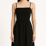 Aritzia Wilfred Women's Black Smocked Sleeveless Cami A Line Mini Dress Size S Photo 0