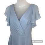 David's Bridal David’s Bridal Dusty Blue Long Flutter Sleeve Dress Size 2 Photo 2