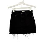 Aritzia  Wilfred‎ Free Tanit Denim Skirt Mini Raw Hem Black Wash Size 4 Photo 1