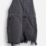 Free People  Black Distressed Overall Mini Dress – Indie Grunge sz 4 Photo 3