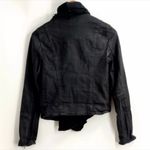 Free People Drape Front Coated Motorcycle Biker Jacket Black Women’s size 4 Photo 8
