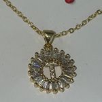 Nordstrom NWT Letter T - Mini Pave Alphabet Pendant Gold Necklace Photo 2