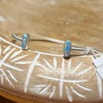 Kendra Scott NWT Mavis Silver Cuff Bracelet in Mint Kyocera Opal RARE Photo 2