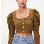 ZARA Corduroy Long Sleeve Crop Top, Size S, NWT Photo 0