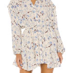 Free People NWT  Dress Sz M Mini Flower Fields Ivory Floral Long Sleeve Boho $128 Photo 0