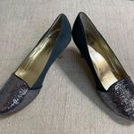 Matt Bernson Blue Leather Suede Heels with a Glitter Cap Toe Size 11 Photo 0
