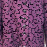 Pendleton  Womens Blazer Wool Mix  ButtonUp Maroon & Black Floral Vine size XL Photo 1