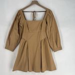 Anthropologie By Womens Dress M Square Neck Poplin Mini Crop Sleeve Fit & Flare Photo 1