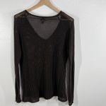 Chico's 100% Cotton Open Knit Sweater Brown Size 2 M L Beach Cover Layer Top Photo 2