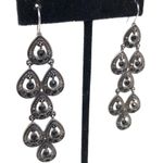 Gunmetal chandelier statement fashion earrings Photo 3