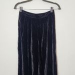 Boohoo Black Velvet Pants NWT Size 2 Tall Black Tapered Crinkle Pants Photo 2