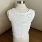 Lulus  Sweater Tank Top Womens Large White Loose Knit Cropped Relax Fit Boho Photo 7