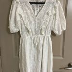NWT Miou Muse Embroidered Puff Sleeve Dress Size L White Size L Photo 1
