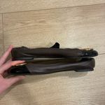 Tory Burch  Rena Minnie Brown Black Cap Toe Medallion Leather Flats Size 8 Photo 2