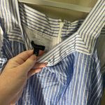 Talbots  blue white pin striped dress pockets sz 4 square neck tank belted Photo 4