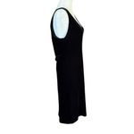 DKNY Petite small black velvet sleeveless v-neck stretchy tank dress Photo 2