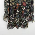 Forever 21 *Flaw* Black Multicolor Floral Sheer Overlay Mini Dress Size Medium Photo 2