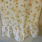 White with yellow floral mini dress, sweetheart, boho, festival, cottagecore Size M Photo 4