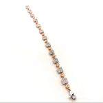 STERLING SILVER & GENUINE DIAMOND SQUARES & CIRCLES JWBR TENNIS BRACELET Photo 9