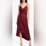 Significant Other | Revolve Elise Formal Wine Red Ruffle Satin Midi Dress 4 Photo 8