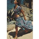 Free People  Morning Sun Ruffle Floral Maxi Skirt Medium Summer Beach Bohemian Photo 10