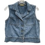 Liz Claiborne Vintage LIZWEAR Women's Denim Vest Cropped Jean 90s Retro S Photo 0
