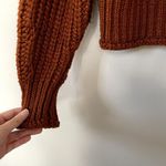 H&M knit sweater comfortable casual thick warm turtleneck style coral orange Photo 2
