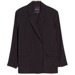Madewell  - Relaxed Blazer in Softdrape True Black Sz M Photo 0